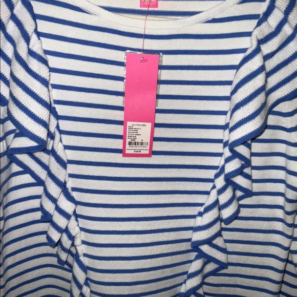 Lilly Pulitzer NWT Ruth Sweater Bennett Blue Beach Stripe Size S - Picture 6 of 8